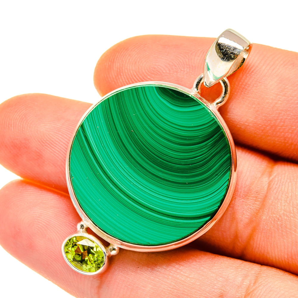 Malachite, Peridot Pendants handcrafted by Ana Silver Co - PD4448