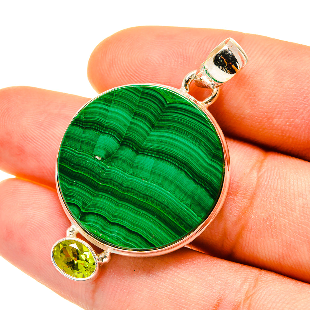 Malachite, Peridot Pendants handcrafted by Ana Silver Co - PD4450