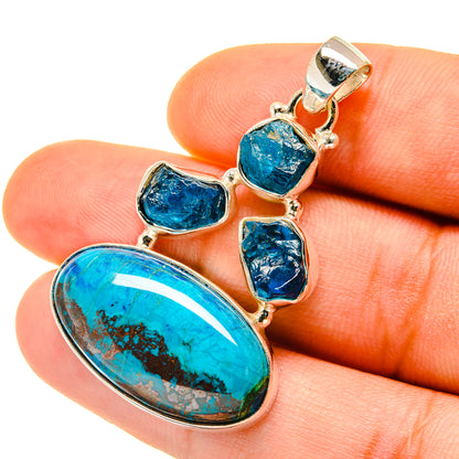 Shattuckite, Apatite Pendants handcrafted by Ana Silver Co - PD4455