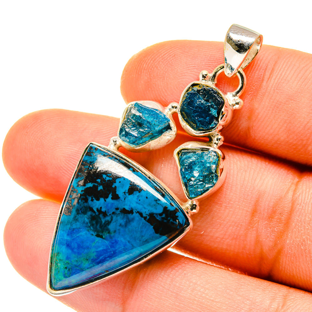 Shattuckite, Apatite Pendants handcrafted by Ana Silver Co - PD4459