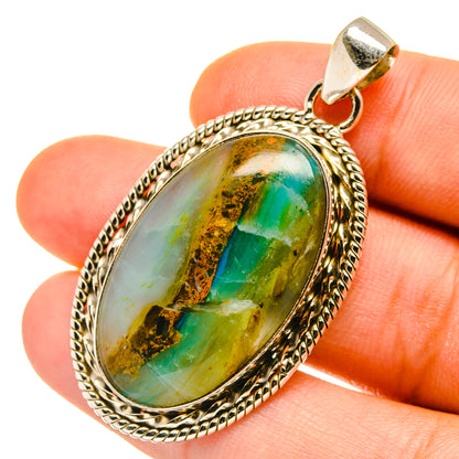 Peruvian Opal Pendants handcrafted by Ana Silver Co - PD4473