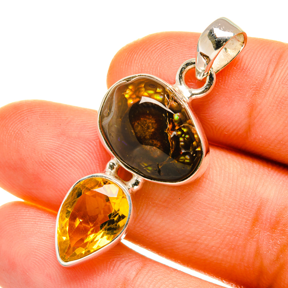Mexican Fire Agate Pendants handcrafted by Ana Silver Co - PD4500