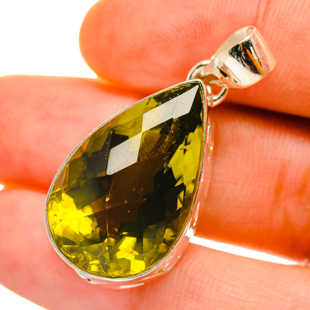 Olive Quartz Pendants handcrafted by Ana Silver Co - PD4503