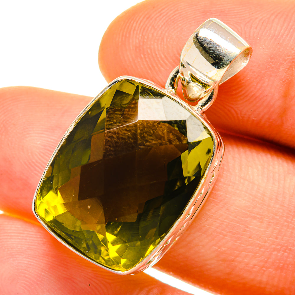 Olive Quartz Pendants handcrafted by Ana Silver Co - PD4506