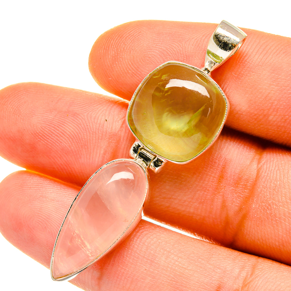 Rose Quartz Pendants handcrafted by Ana Silver Co - PD4522