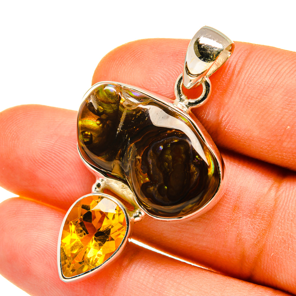 Mexican Fire Agate Pendants handcrafted by Ana Silver Co - PD4544