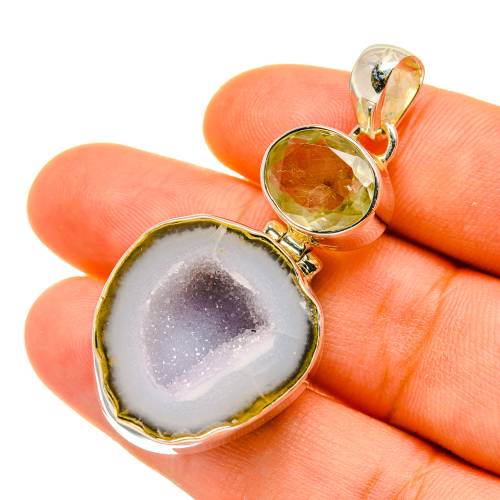 Coconut Geode Slice Pendants handcrafted by Ana Silver Co - PD4547