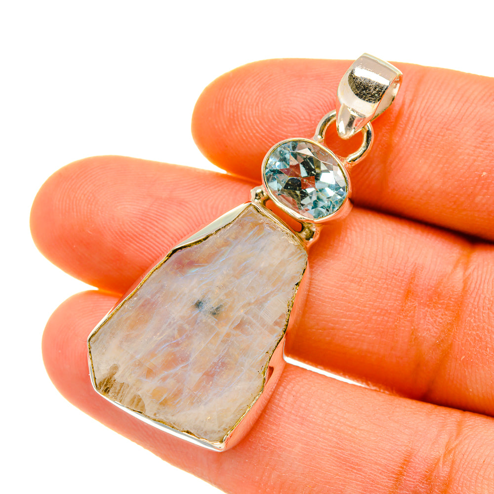 Rainbow Moonstone Pendants handcrafted by Ana Silver Co - PD4548