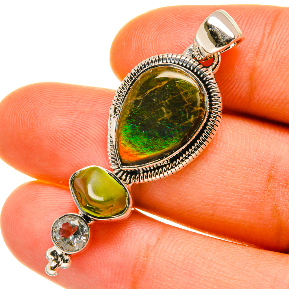 Ammolite Pendants handcrafted by Ana Silver Co - PD4555