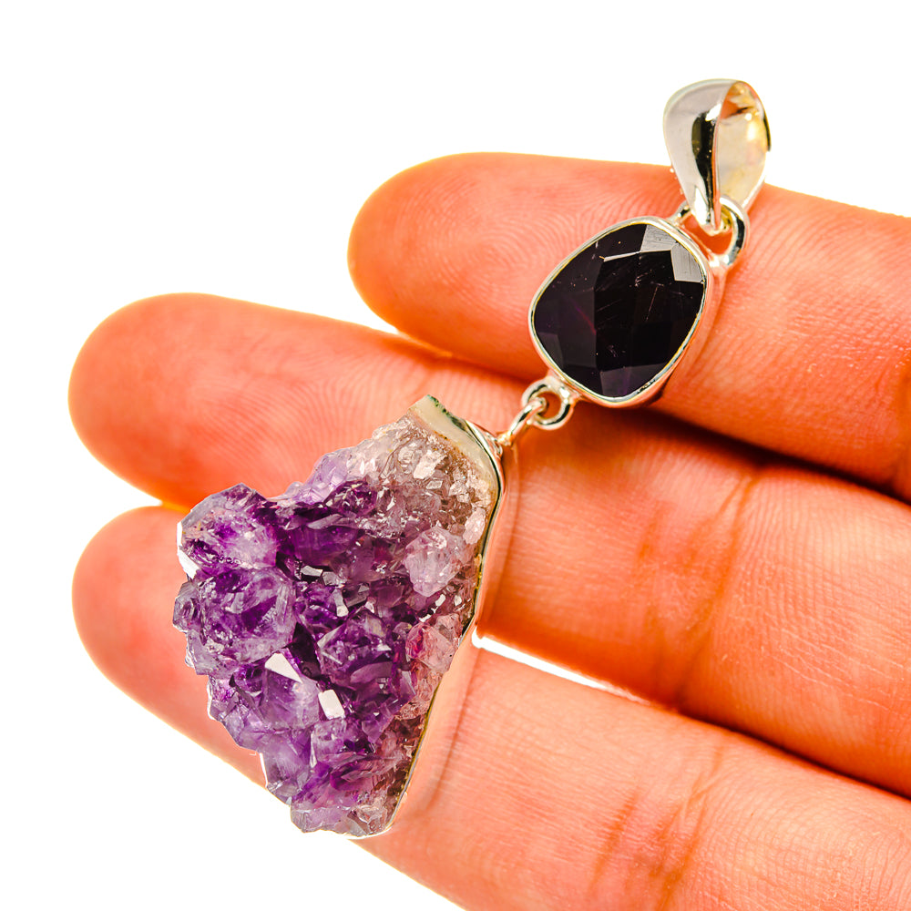 Amethyst Crystal Pendants handcrafted by Ana Silver Co - PD4560