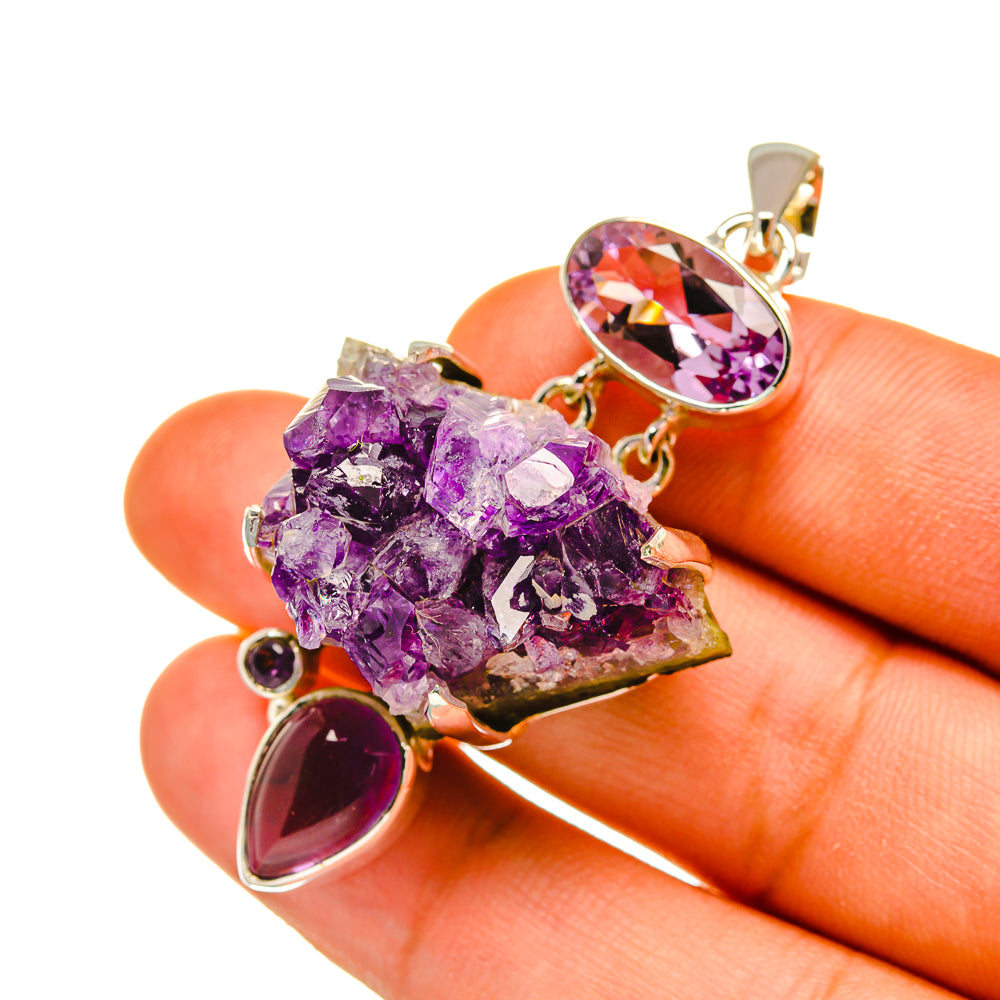 Amethyst Crystal Pendants handcrafted by Ana Silver Co - PD4561