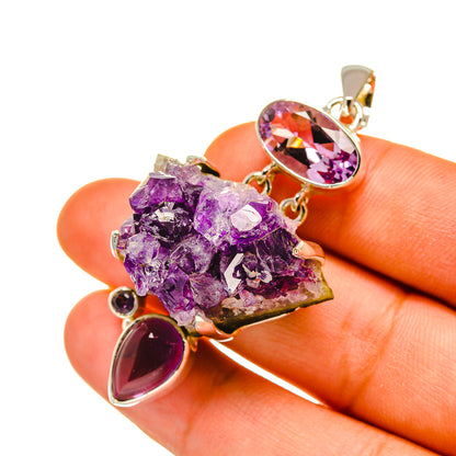 Amethyst Crystal Pendants handcrafted by Ana Silver Co - PD4561