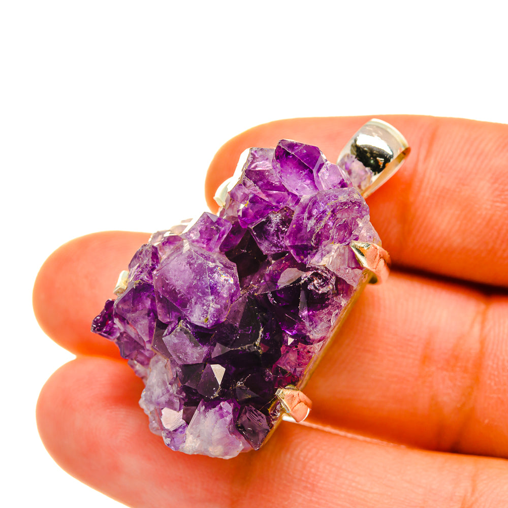Amethyst Crystal Pendants handcrafted by Ana Silver Co - PD4568