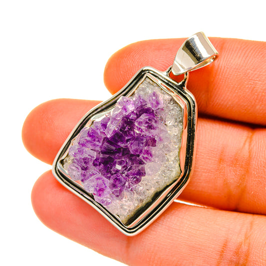 Amethyst Crystal Pendants handcrafted by Ana Silver Co - PD4569
