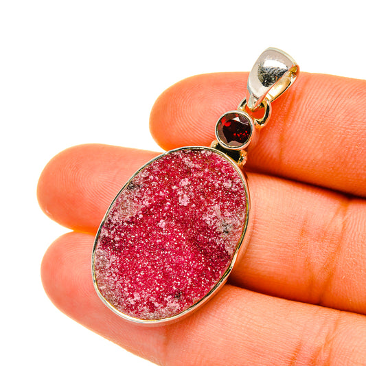Cobalto Calcite Druzy Pendants handcrafted by Ana Silver Co - PD4571