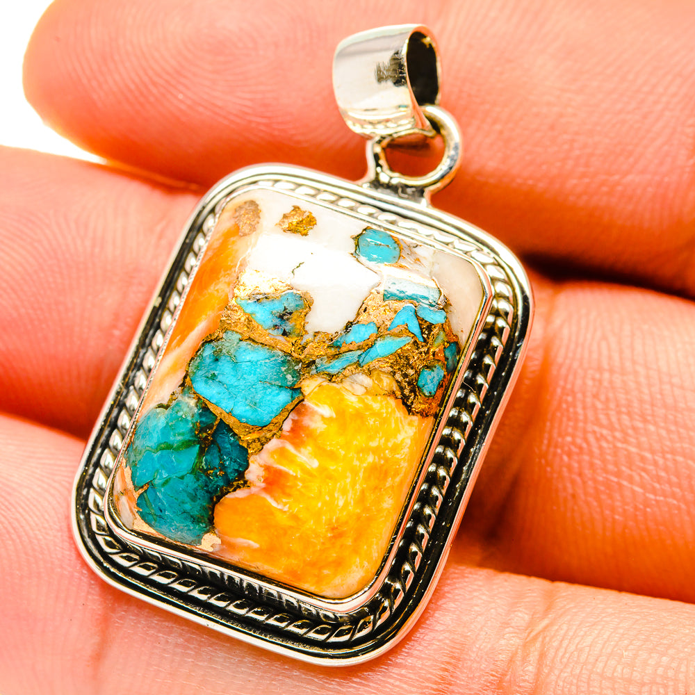 Blue Copper Composite Turquoise Pendants handcrafted by Ana Silver Co - PD759611
