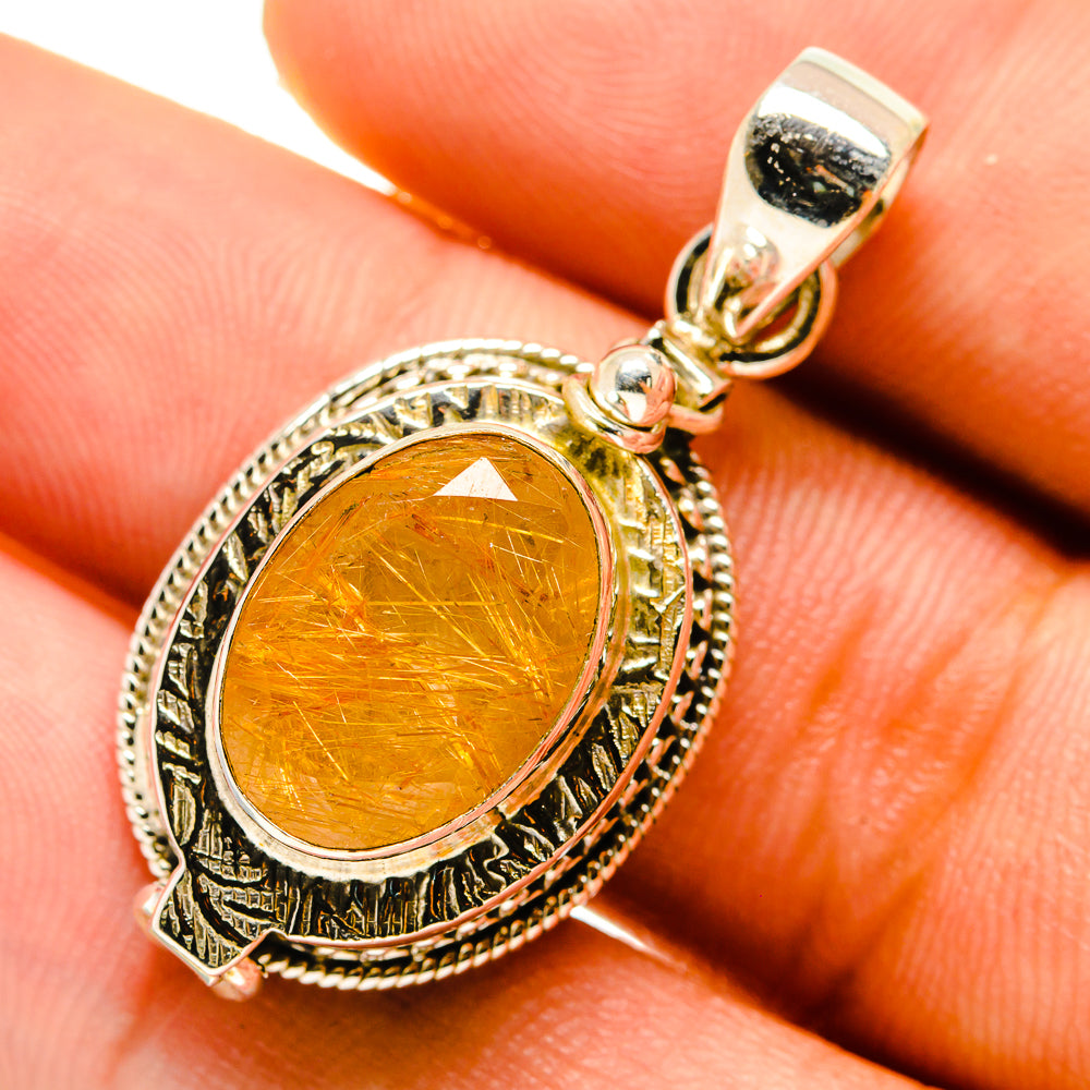 Rutilated Quartz Pendants handcrafted by Ana Silver Co - PD759636