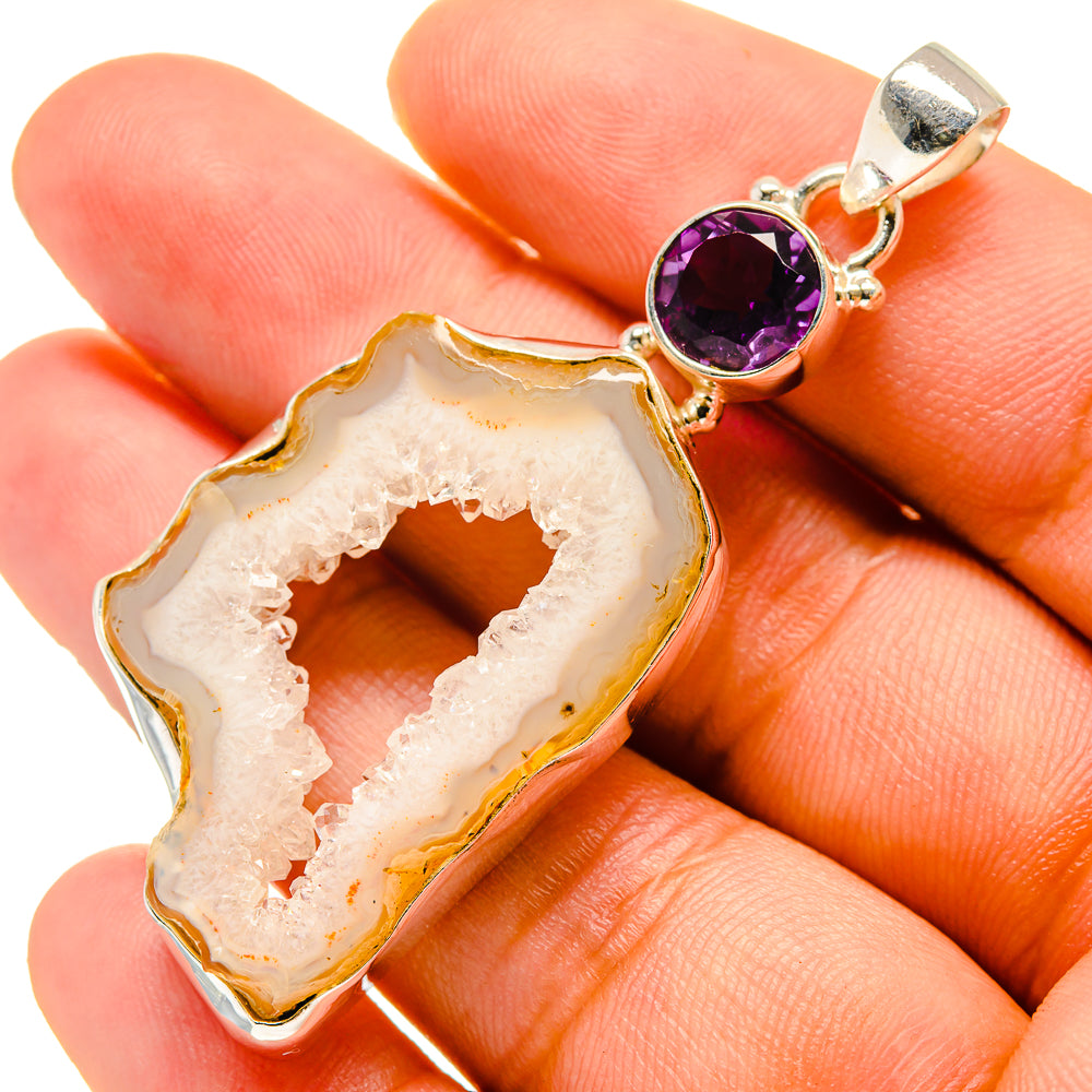 Geode Slice Pendants handcrafted by Ana Silver Co - PD759674