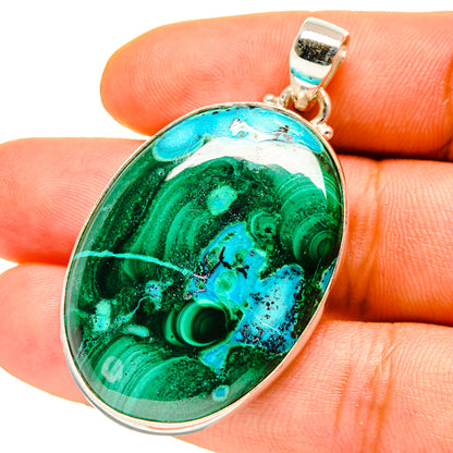 Malachite In Chrysocolla Pendants handcrafted by Ana Silver Co - PD759724