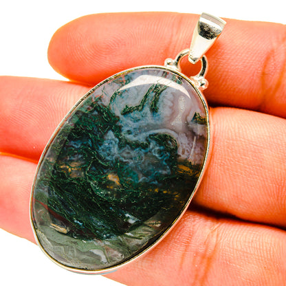 Green Moss Agate Pendants handcrafted by Ana Silver Co - PD759726
