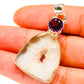 White Geode Slice, Amethyst Pendants handcrafted by Ana Silver Co - PD759730