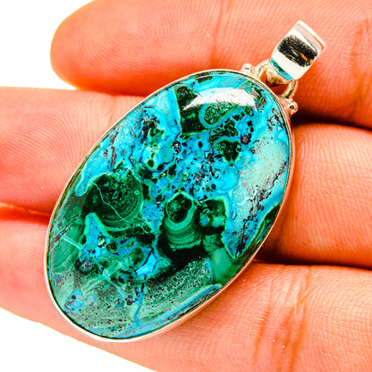 Malachite In Chrysocolla Pendants handcrafted by Ana Silver Co - PD759734