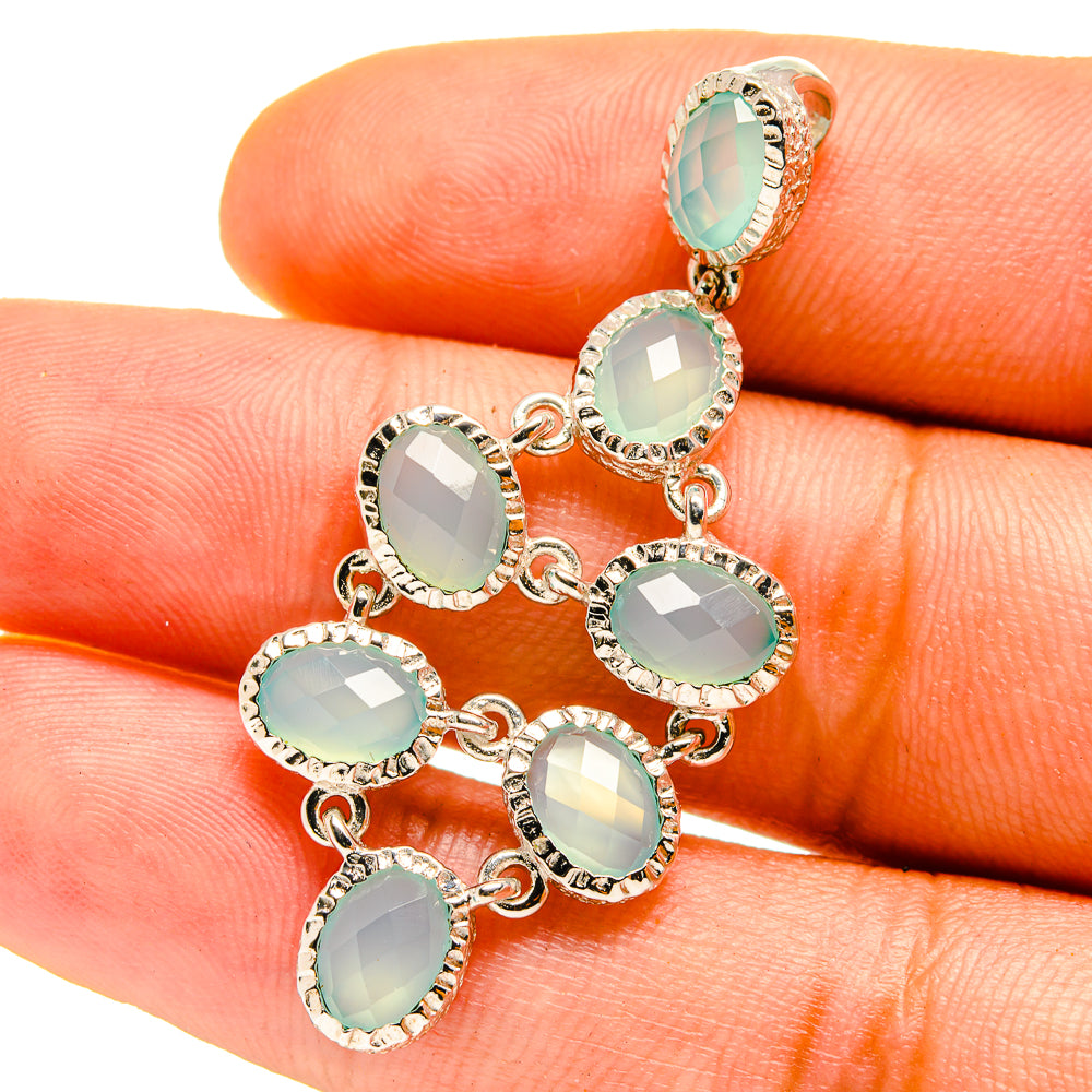 Aqua Chalcedony Pendants handcrafted by Ana Silver Co - PD759740