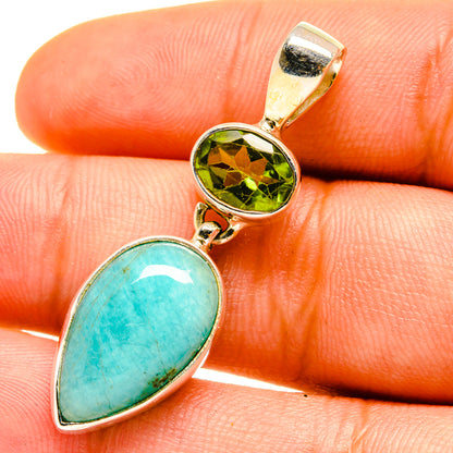 Peruvian Opal, Peridot Pendants handcrafted by Ana Silver Co - PD759748
