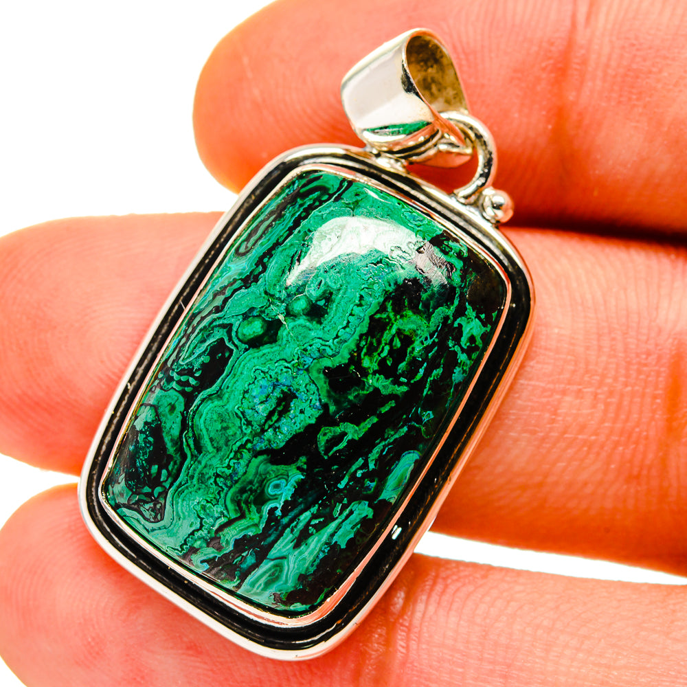 Malachite In Chrysocolla Pendants handcrafted by Ana Silver Co - PD759795