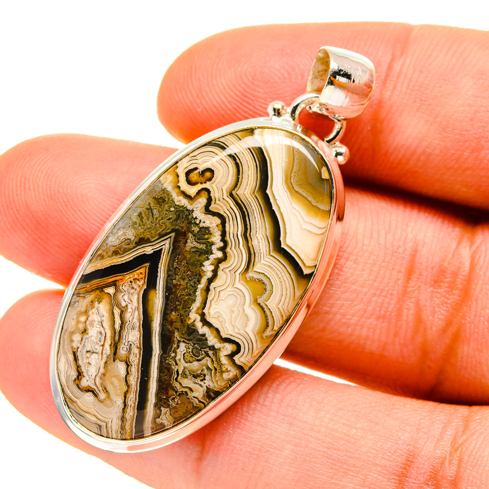 Laguna Lace Agate Pendants handcrafted by Ana Silver Co - PD759815