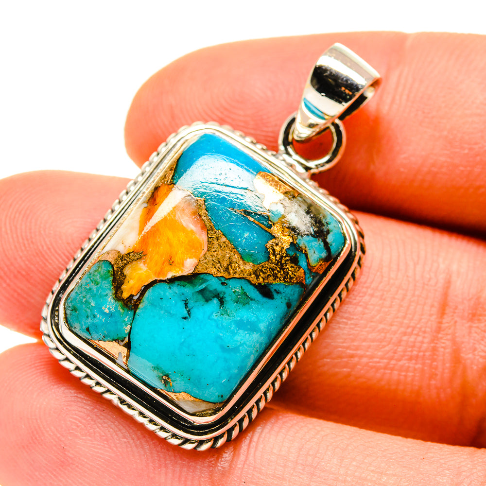 Blue Copper Composite Turquoise Pendants handcrafted by Ana Silver Co - PD759854