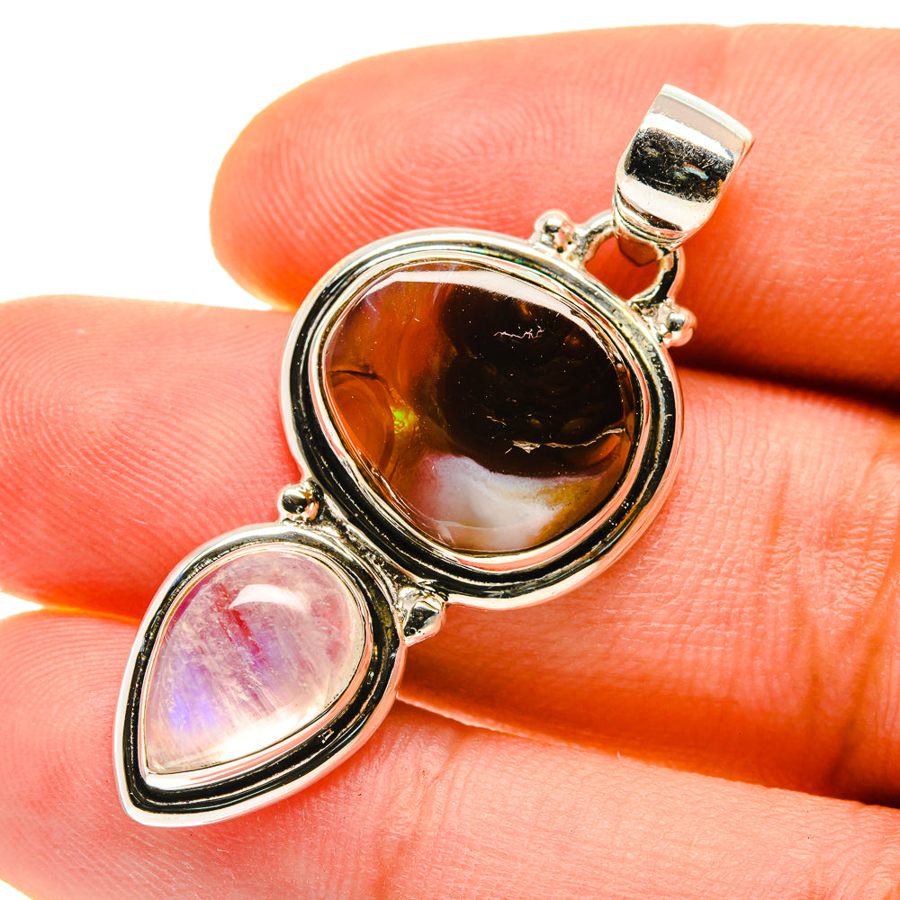 Mexican Fire Agate Pendants handcrafted by Ana Silver Co - PD759860