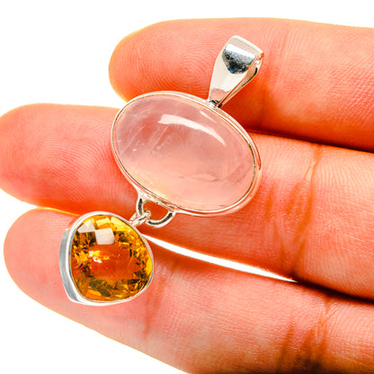 Rose Quartz Pendants handcrafted by Ana Silver Co - PD759864