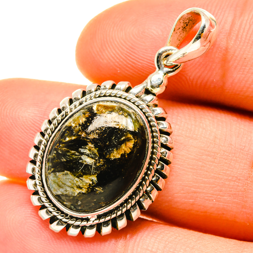 Golden Seraphinite Pendants handcrafted by Ana Silver Co - PD4649