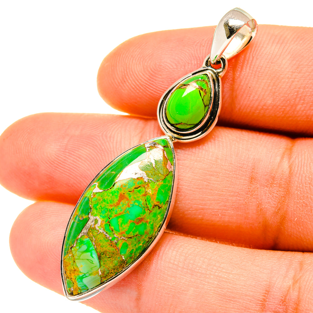 Green Copper Composite Turquoise Pendants handcrafted by Ana Silver Co - PD4665