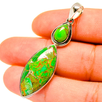 Green Copper Composite Turquoise Pendants handcrafted by Ana Silver Co - PD4665