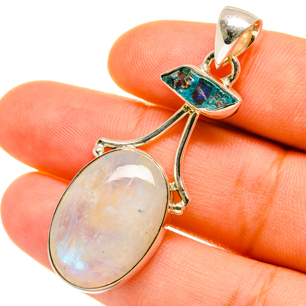 Rainbow Moonstone Pendants handcrafted by Ana Silver Co - PD4689