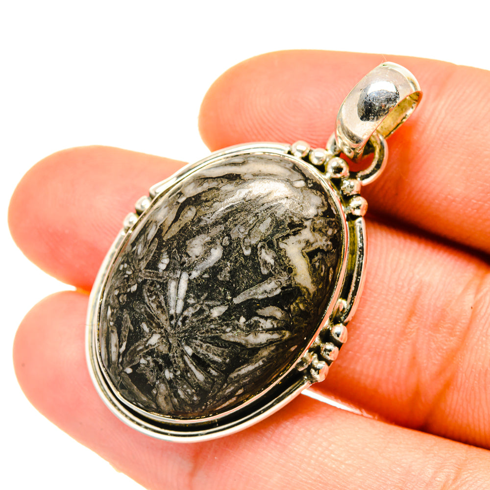 Chrysanthemum Stone Pendants handcrafted by Ana Silver Co - PD4702