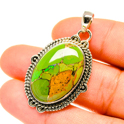 Green Copper Composite Turquoise Pendants handcrafted by Ana Silver Co - PD4708