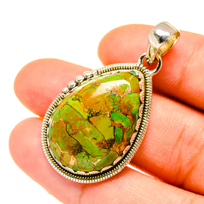 Green Copper Composite Turquoise Pendants handcrafted by Ana Silver Co - PD4710