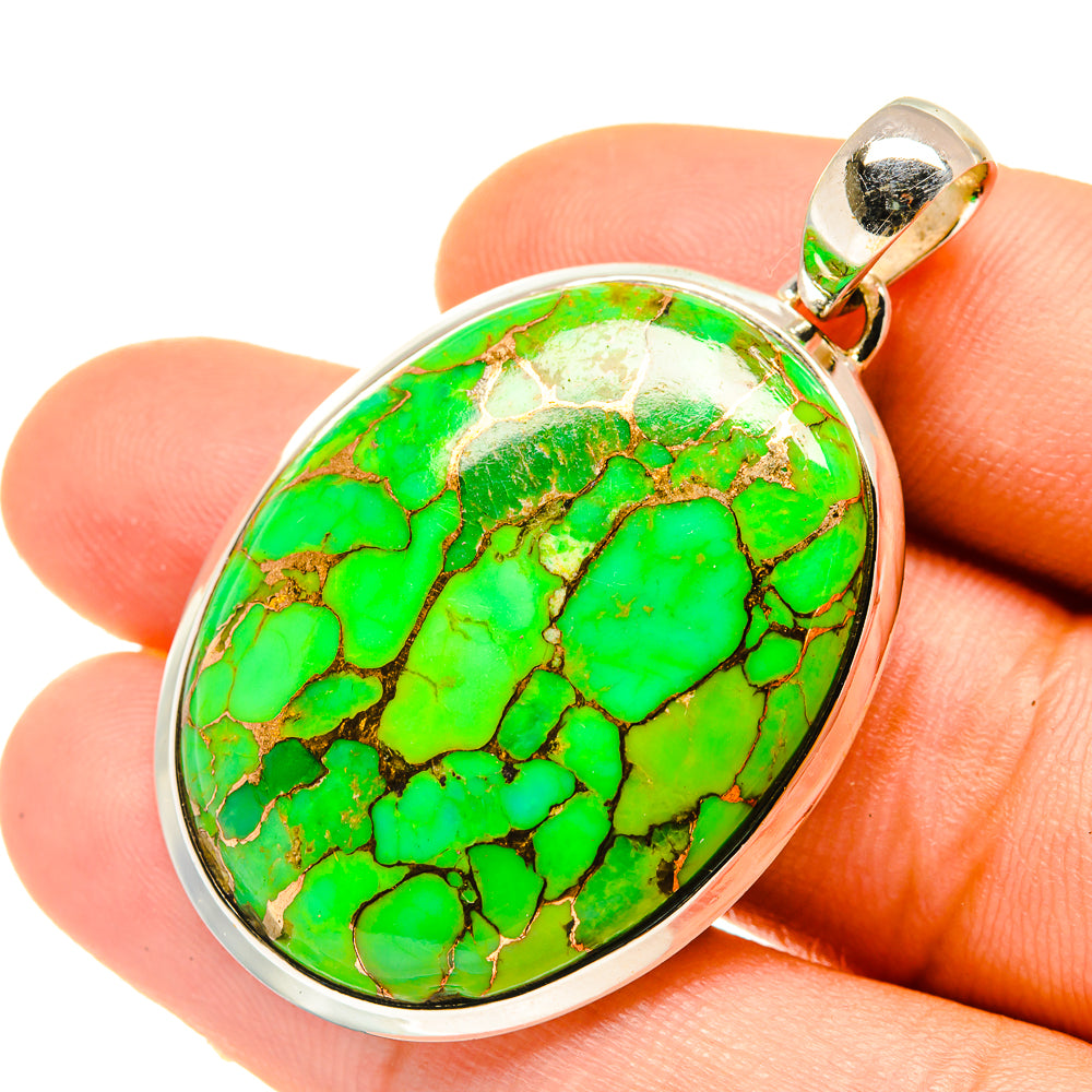 Green Copper Composite Turquoise Pendants handcrafted by Ana Silver Co - PD4711