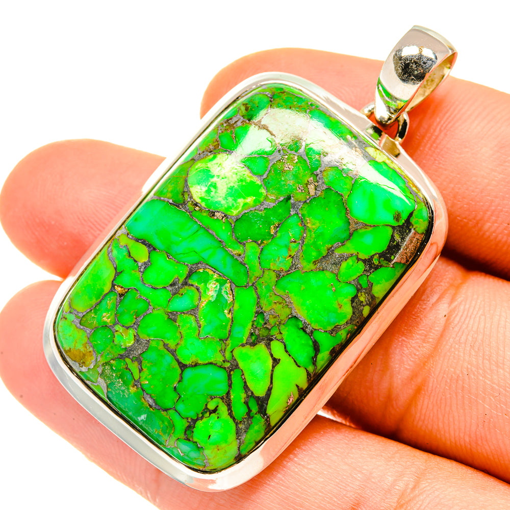 Green Copper Composite Turquoise Pendants handcrafted by Ana Silver Co - PD4712