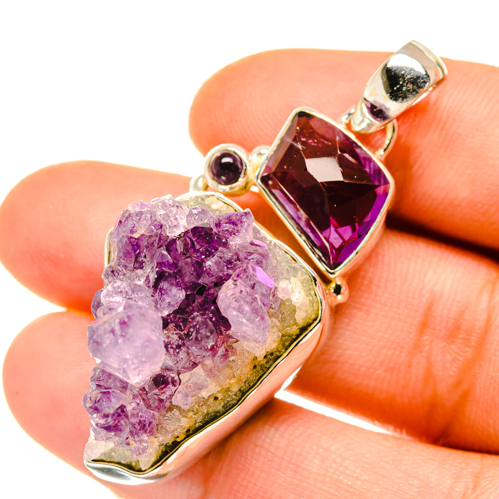 Amethyst Crystal Pendants handcrafted by Ana Silver Co - PD4794