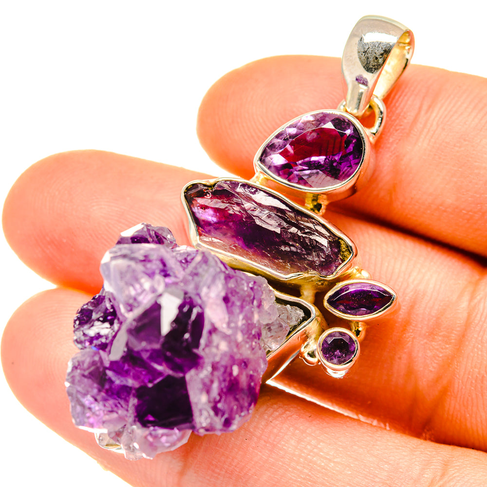 Amethyst Crystal Pendants handcrafted by Ana Silver Co - PD4796