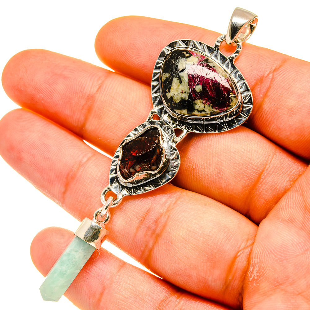 Russian Eudialyte Pendants handcrafted by Ana Silver Co - PD4802
