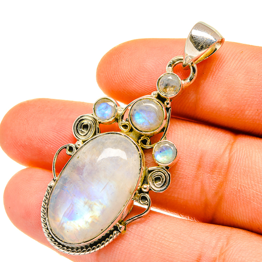 Rainbow Moonstone Pendants handcrafted by Ana Silver Co - PD4812