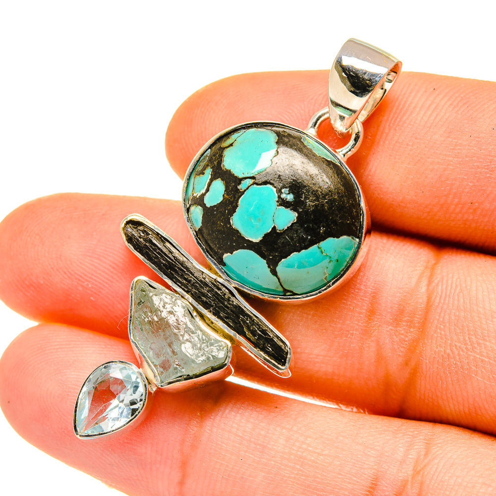 Tibetan Turquoise Pendants handcrafted by Ana Silver Co - PD4814