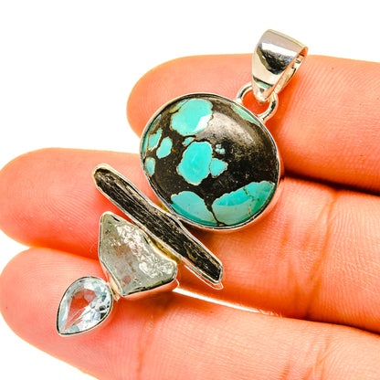 Tibetan Turquoise Pendants handcrafted by Ana Silver Co - PD4814