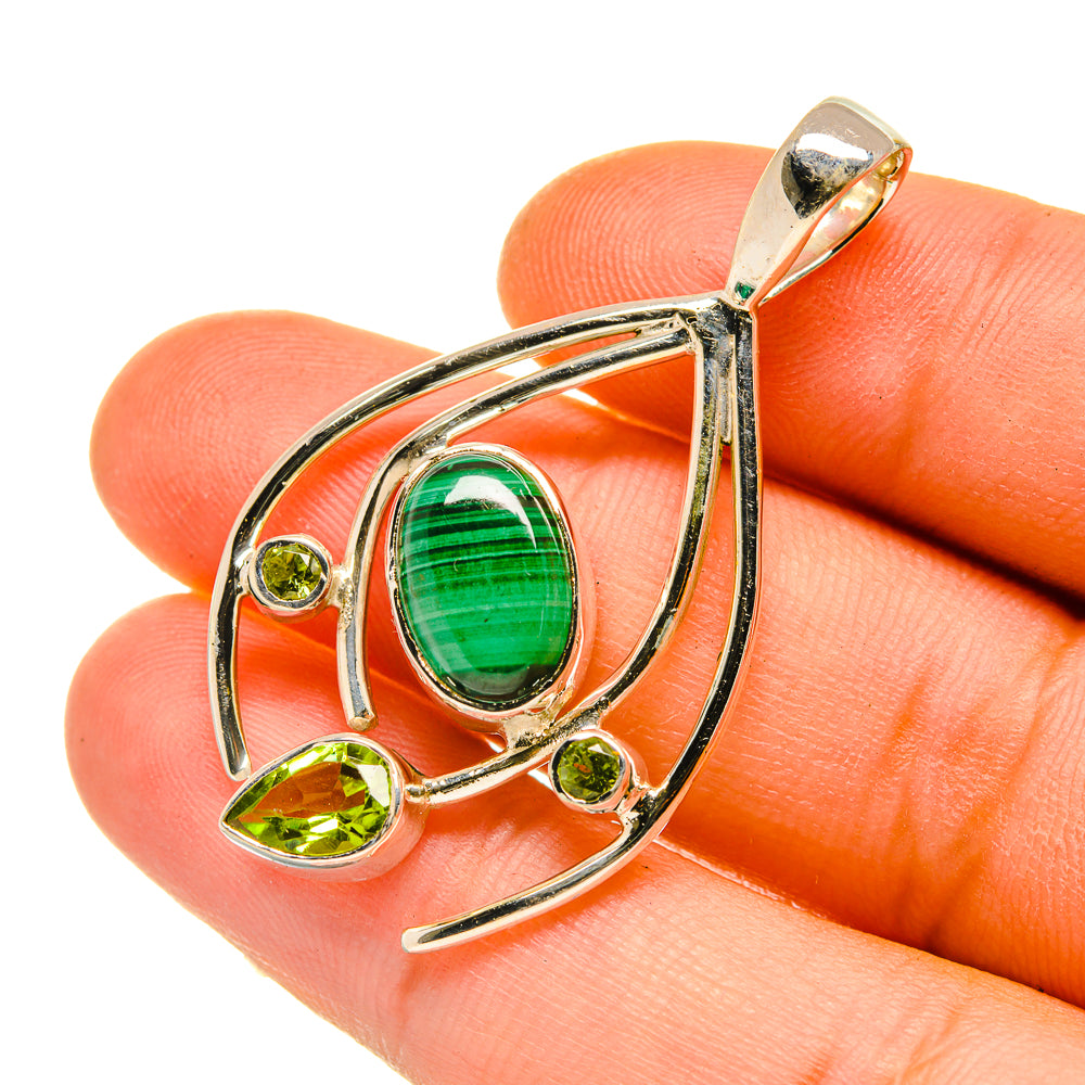 Malachite Pendants handcrafted by Ana Silver Co - PD4818