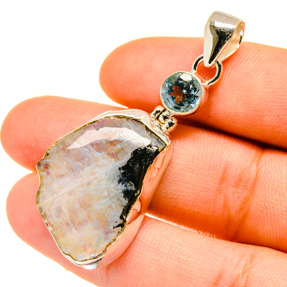 Rainbow Moonstone Pendants handcrafted by Ana Silver Co - PD4825
